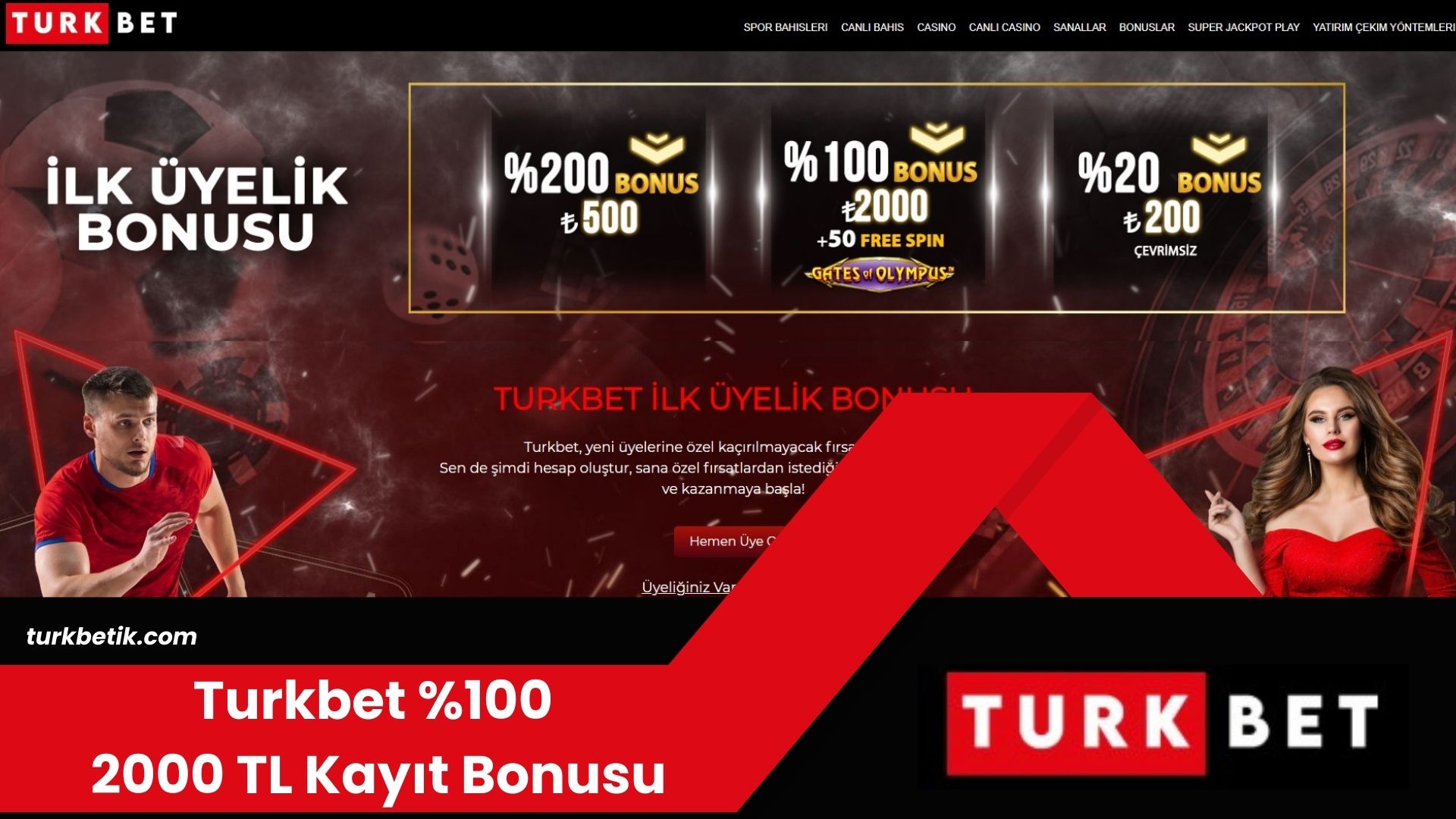 Turkbet %100 2000 TL Kayıt Bonusu